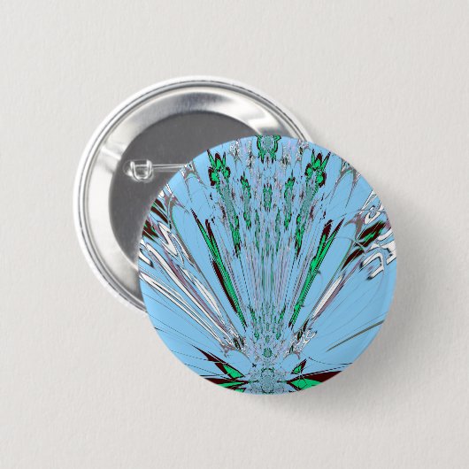Nice Beautiful Aqua Phantastisches Blumenmuseum Button (Vorne & Hinten)