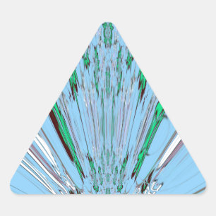 Nice Beautiful Aqua Phantastisches Blumenmuseum Dreieckiger Aufkleber