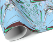 Nice Beautiful Aqua Phantastisches Blumenmuseum Geschenkpapier (Rolleneckpunkt)