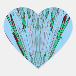 Nice Beautiful Aqua Phantastisches Blumenmuseum Herz-Aufkleber