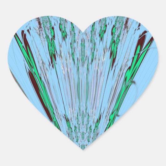 Nice Beautiful Aqua Phantastisches Blumenmuseum Herz-Aufkleber (Vorderseite)