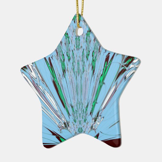 Nice Beautiful Aqua Phantastisches Blumenmuseum Keramik Ornament (Links)