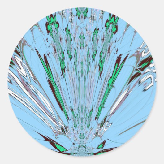 Nice Beautiful Aqua Phantastisches Blumenmuseum Runder Aufkleber (Vorderseite)