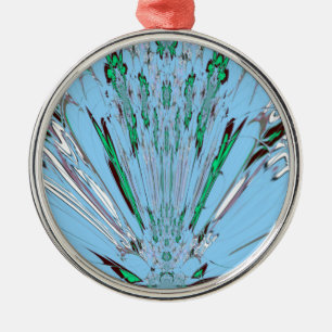 Nice Beautiful Aqua Phantastisches Blumenmuseum Silbernes Ornament