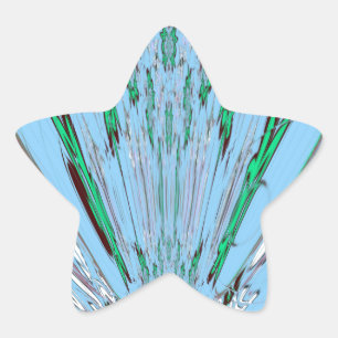 Nice Beautiful Aqua Phantastisches Blumenmuseum Stern-Aufkleber