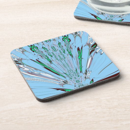 Nice Beautiful Aqua Phantastisches Blumenmuseum Untersetzer (Linke Seite)