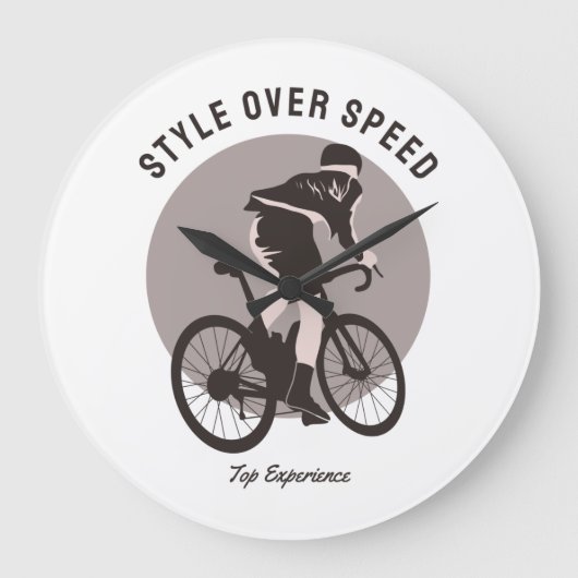 Nice Bicycle Design - Style Over Speed Große Wanduhr (Vorderseite)