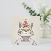 Nice Birthday Card - Cat Edition Karte (Stehend Vorderseite)