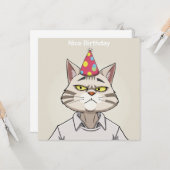 Nice Birthday Card - Cat Edition Karte (Vorderseite/Rückseite Beispiel)