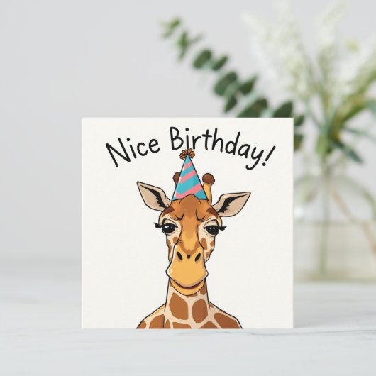 Nice Birthday Card - Giraffe Edition Karte (Stehend Vorderseite)