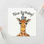 Nice Birthday Card - Giraffe Edition Karte (Vorderseite/Rückseite Beispiel)