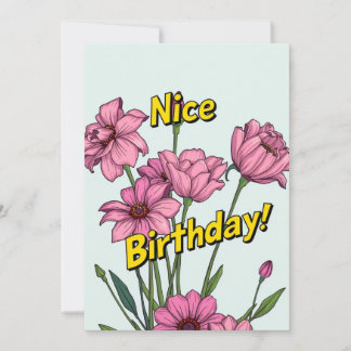 Nice Birthday Card mit rosa Blume Feiertagskarte