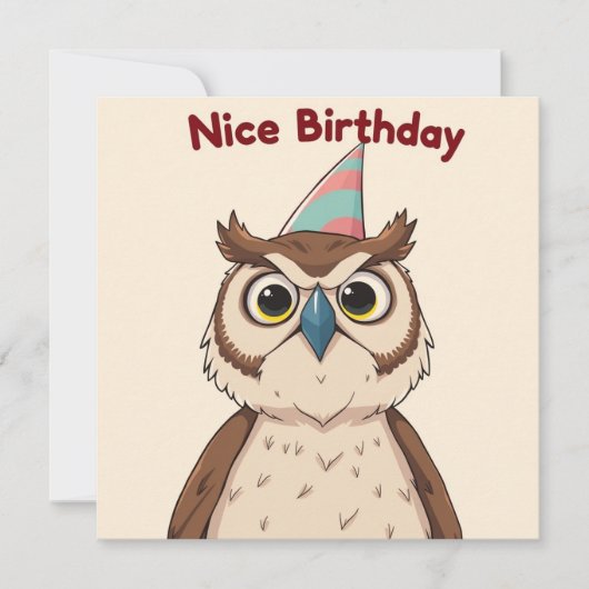 Nice Birthday Card - Owl Edition Karte (Vorderseite)
