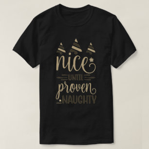 NICE BIS NAUGHTY lustige Weihnachtsgeschenk T-Shirt