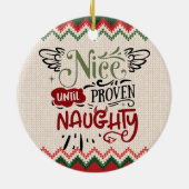 Nice Bis Proven Naughty - Funny Christmas Keramik Ornament (Hinten)