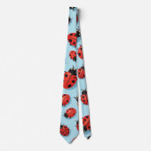 Nice Blue and Red Ladybugs Pattern Krawatte (Vorderseite)