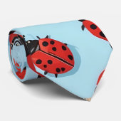 Nice Blue and Red Ladybugs Pattern Krawatte (Gerollt)