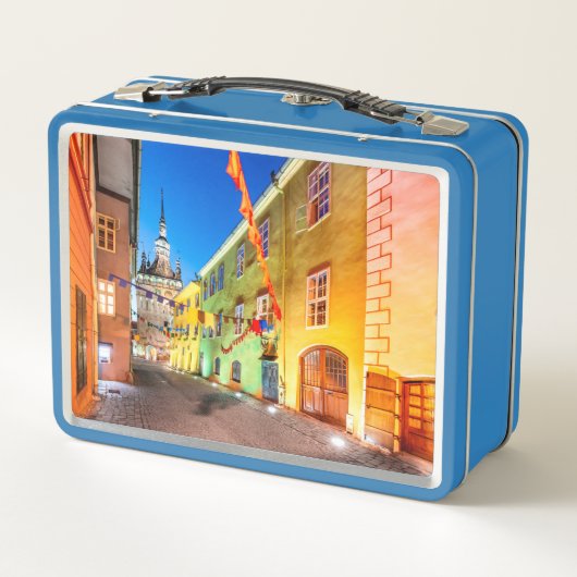 Nice blue box mit Sighisoara Metall Brotdose (Rückseite)