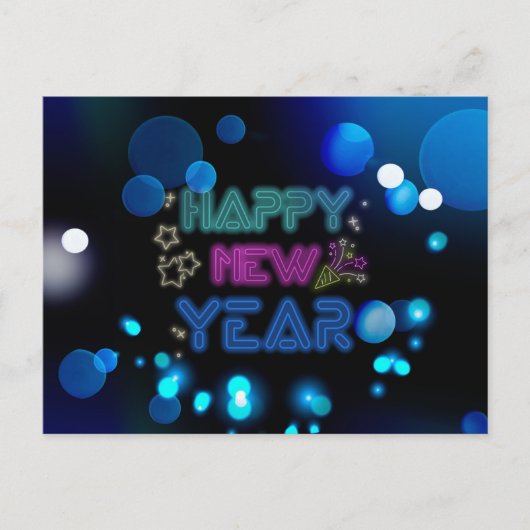 Nice Blue Neon führte POSTCARD Postkarte (Vorderseite)