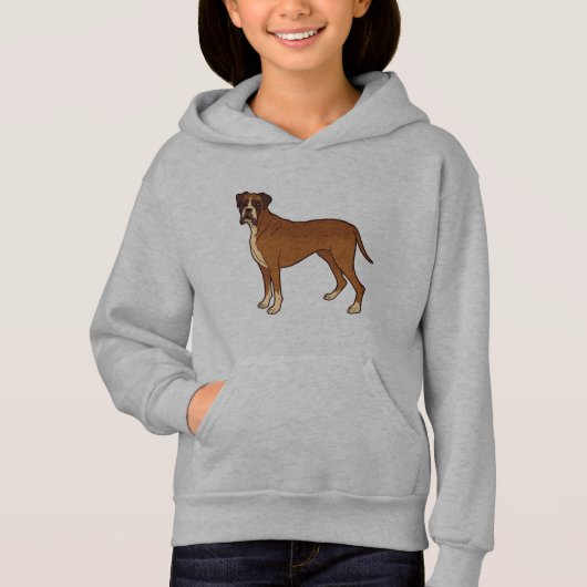 Nice Brown Boxer Dog Breed Design Hoodie (Vorderseite)
