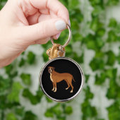 Nice Brown Boxer Dog Breed Design Schlüsselanhänger (Hand)