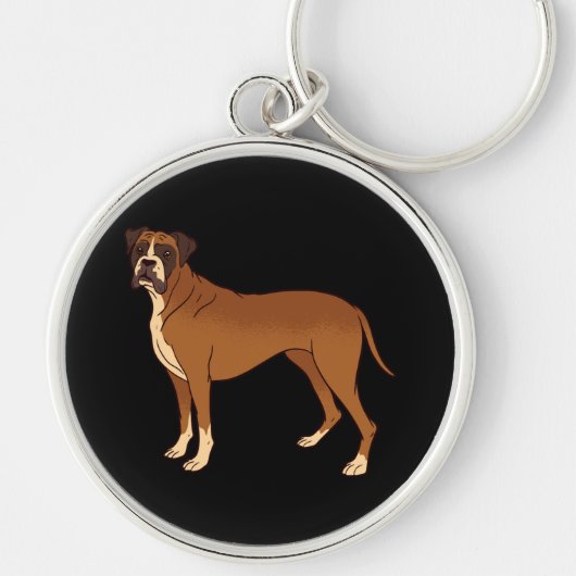 Nice Brown Boxer Dog Breed Design Schlüsselanhänger (Vorne)