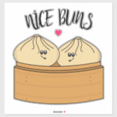 Nice Buns Cheeky Chat Up Dumplings Food Puff Aufkleber (Blatt)
