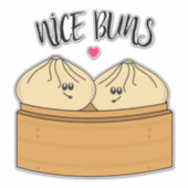 Nice Buns Cheeky Chat Up Dumplings Food Puff Aufkleber (Vorderseite)