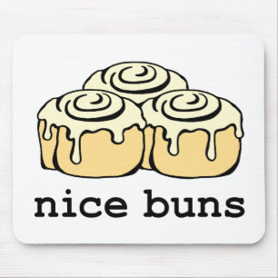 Nice Buns Cinnamon Roll Funny Cartoon Design Mousepad