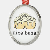 Nice Buns Cinnamon Roll Funny Cartoon Design Silbernes Ornament (Links)