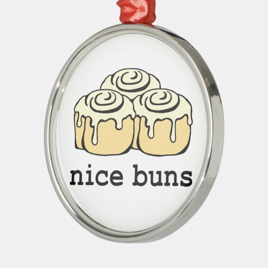 Nice Buns Cinnamon Roll Funny Cartoon Design Silbernes Ornament (Links)