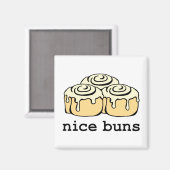 Nice Buns Funny Baking Pun Cartoon Zimt Rolls Magnet (Vorderseite/Rückseite)