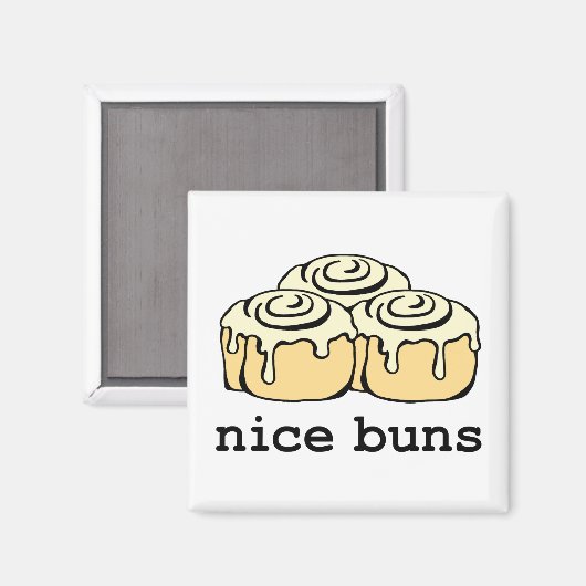 Nice Buns Funny Baking Pun Cartoon Zimt Rolls Magnet (Vorderseite/Rückseite)