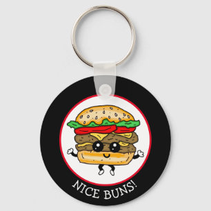 Nice Buns, Funny Hamburger Pun Keychain Schlüsselanhänger