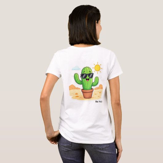 Nice Cactus | Sei glücklich T-Shirt (Schwarz voll)