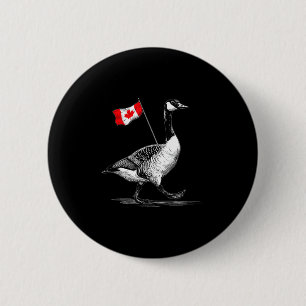 Nice Canada Animal mit Fahne für Gänseliebhaber Button