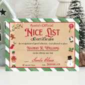 Nice Certificate Approved by Santa Einladung