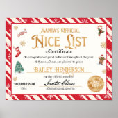 Nice Certificate Approved Santa Claus Poster (Vorne)