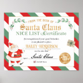 Nice Certificate Approved Santa Claus Poster (Vorne)
