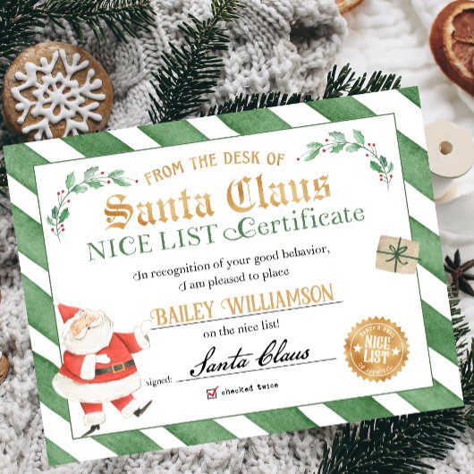 Nice Certificate Approved Santa Claus Poster
