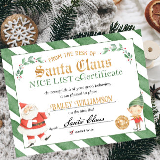 Nice Certificate Approved Santa Claus Poster