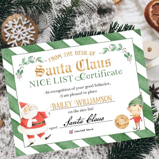 Nice Certificate Approved Santa Claus Poster