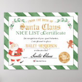 Nice Certificate Approved Santa Claus Poster (Vorne)