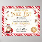 Nice Certificate Approved Santa Claus Poster (Vorne)