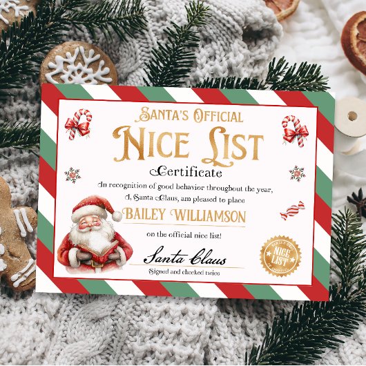 Nice Certificate from Santa Approved zweimal überp Einladung