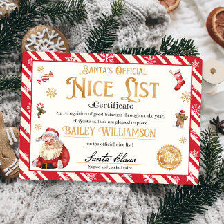 Nice Certificate from Santa Approved zweimal überp Einladung