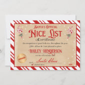 Nice Certificate from Santa Approved zweimal überp Einladung (Vorderseite)