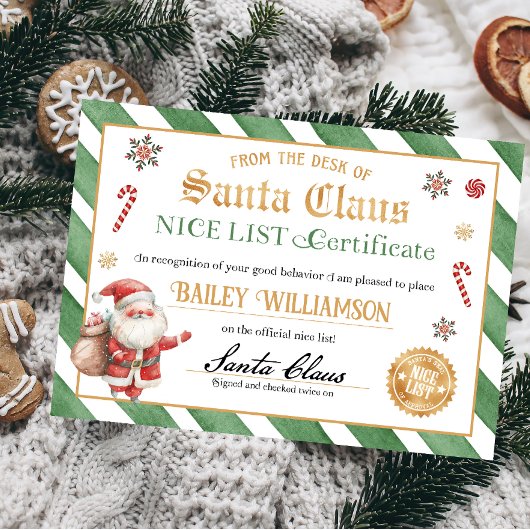 Nice Certificate from Santa Siegel of Approval Einladung