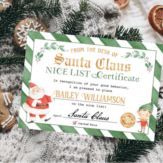 Nice Certificate from Santa Siegel of Approval Einladung