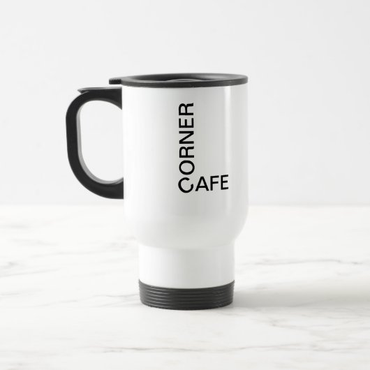 Nice CORNER CAFE travel mug . Reisebecher (Links)